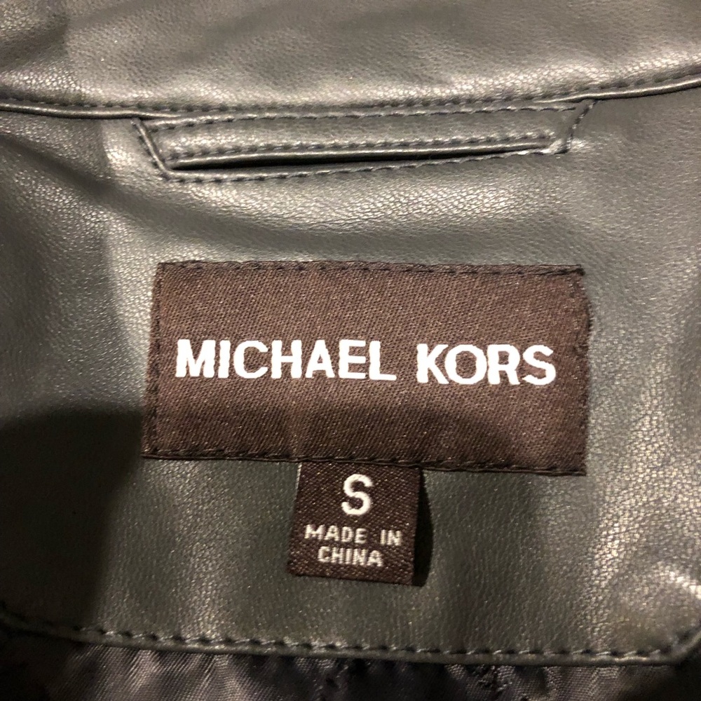 Michael Kors Perforated Vegan Leather Moto Jacket - Picture 6 of 6